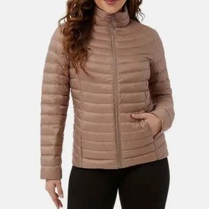 32 Degrees ultra light down zipper jacket in metallic taupe size XS